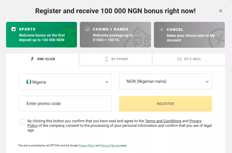 BETWINNER Registration